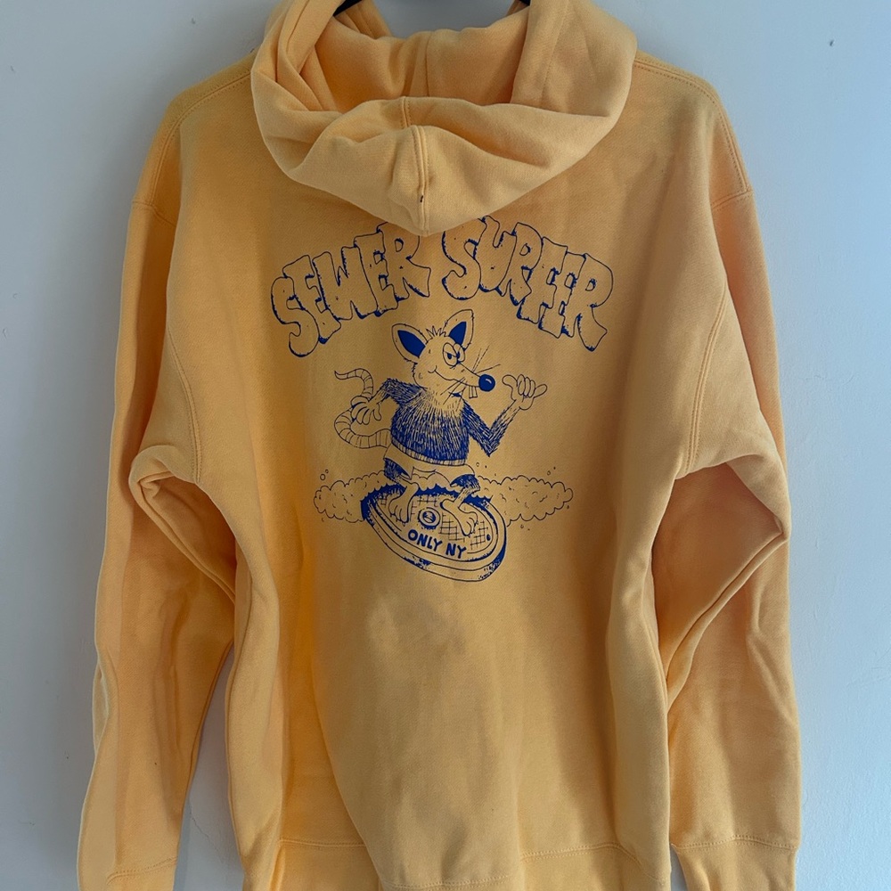 Only Men's Yellow Graphic Hoodie